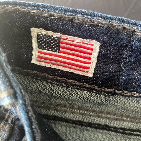 True Religion Low Rise Slim Straight Dark Denim Jeans Size 26 - Picture 7 of 9